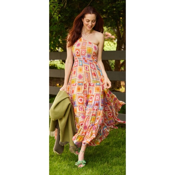 Sundress Dresses & Skirts - Sundress Joe Ibiza Sun Printed Smocked One Shoulder Maxi Dress XS/S